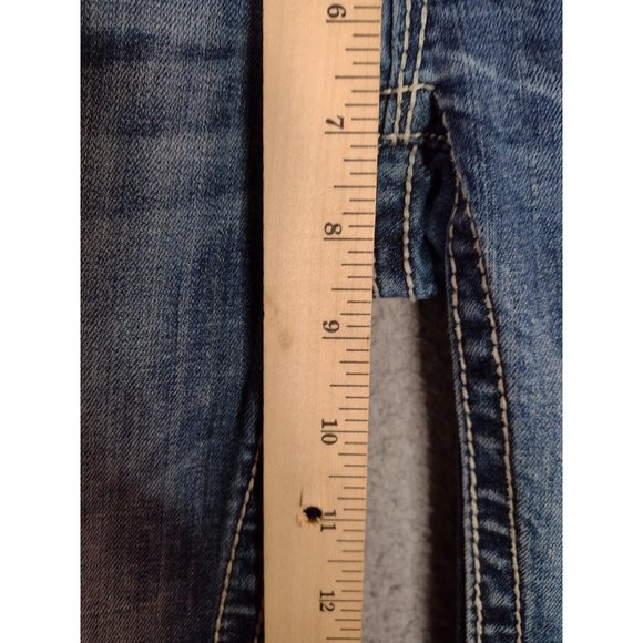 Miss Me Distressed Signature Boot Thick Stitch Flap Pocket Jeans Size 25 - Picture 7 of 11